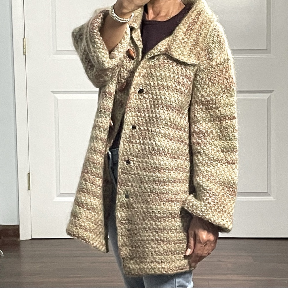 Vintage Handmade Chunky Jacket 3/4 sleeves - Picture 3 of 10